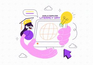 Ilustración del Día Mundial de la Alfabetización Informática