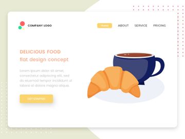 Delicious bread and coffee vector illustration preview picture