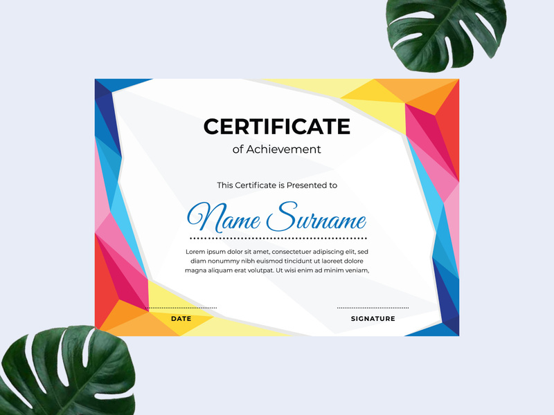 Modern certificate design template