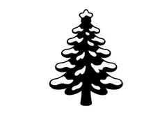 Silhouette of Christmas Tree with Ornament Top for Holiday Decor