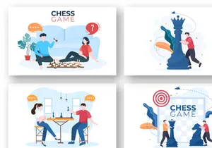 13 Chess Board Game Cartoon Illustration