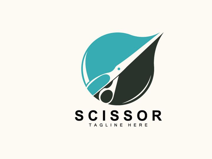 Scissors Logo Design, Barbershop Shaver Vector, Babershop Scissors Brand Illustration