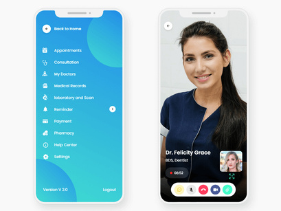Dental Clinic Consultation and Appointment Booking Service Mobile App UI Kit