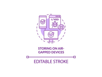Storing on air-gapped devices purple concept icon preview picture