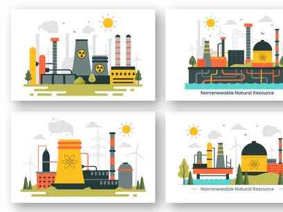 9 Nonrenewable Natural Resources Illustration