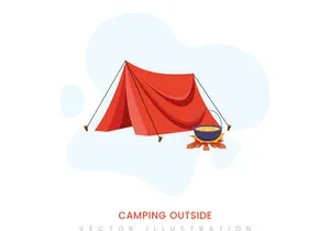 Camping Outside vector illustration