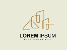 House Logo, Building Furniture Design, Construction Vector, Property Brand Icon, Real Estate, Housing