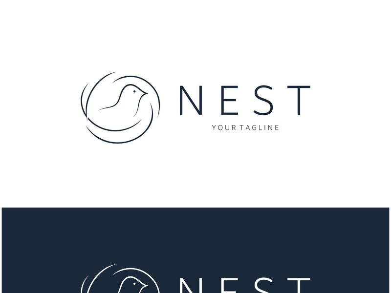 bird nest logo icon illustration design template, for bird farm, bird business, bird house, bird conservation with modern minimalist vector concept