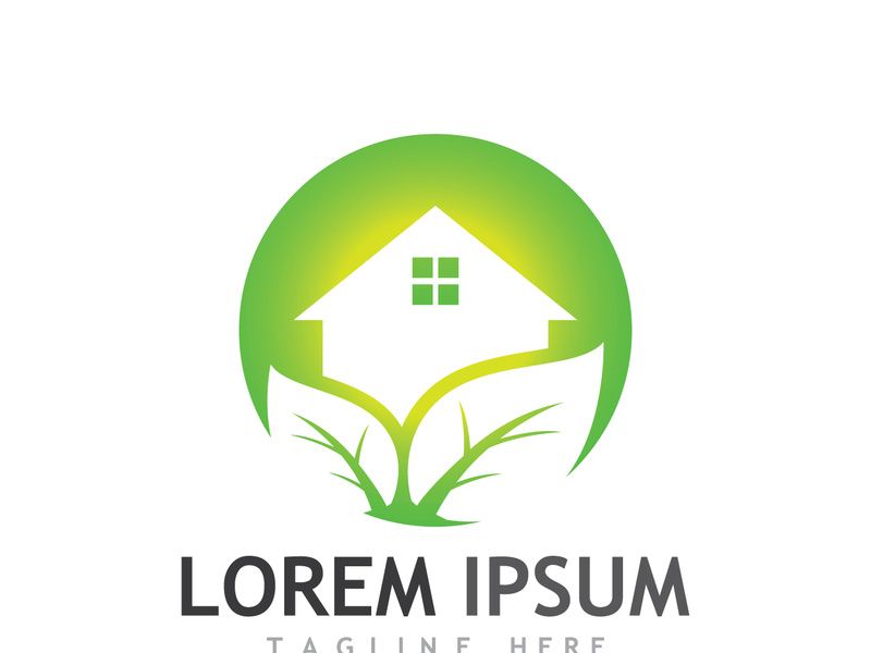 Natural green leaf logo.
