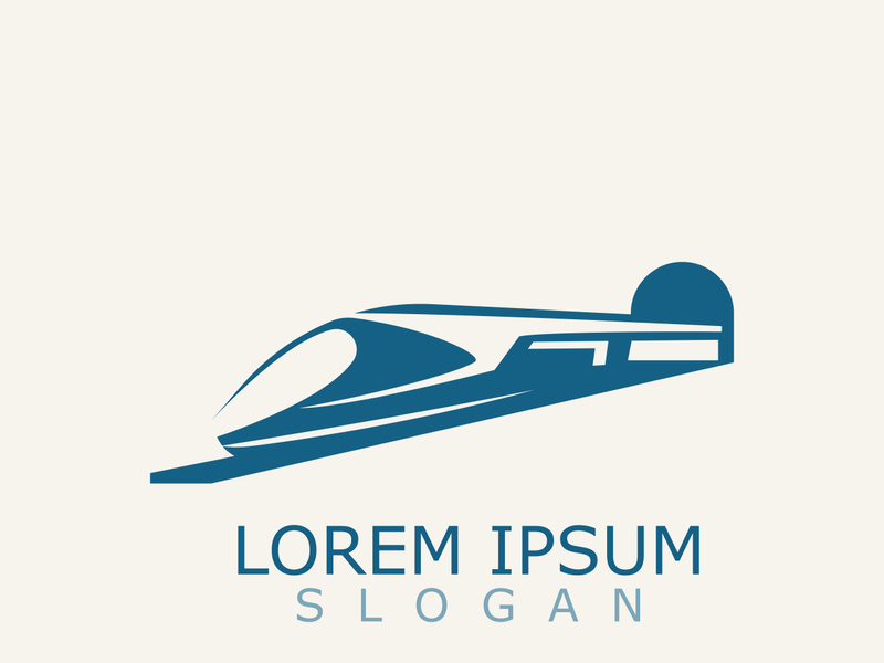Modern Train logo image design transport railway icon template