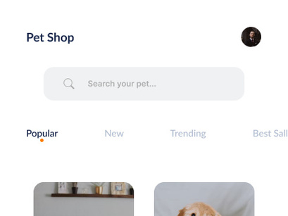 Pet shop app concept