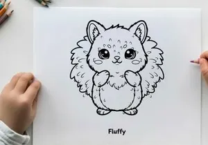 Cute fluffy hamster smiling vector illustration