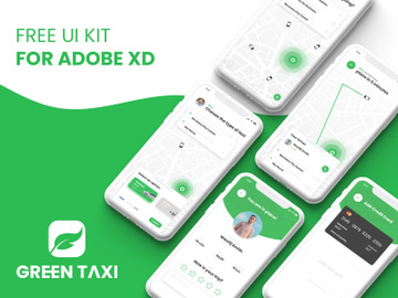 Green Taxi For Adobe XD preview picture