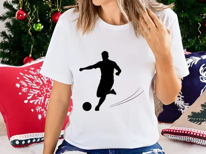 A soccer player kicking a ball in motion with dynamic movement and energy