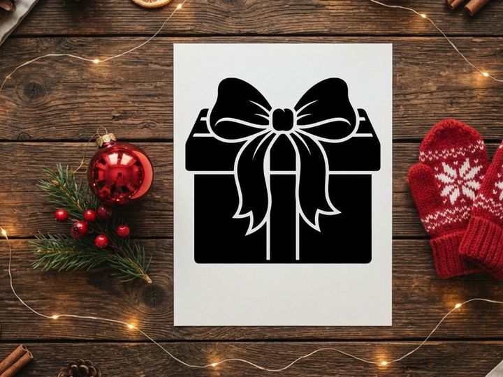 Caja de Regalo Navideña Festiva con Cinta y Moño para Celebraciones de Vacaciones