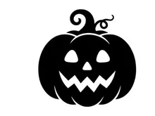 Halloween Kürbis Jack-o'-Lantern mit gruseliger Fratze für Herbstdekoration