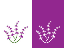 Fresh lavender flower logo vector flat design