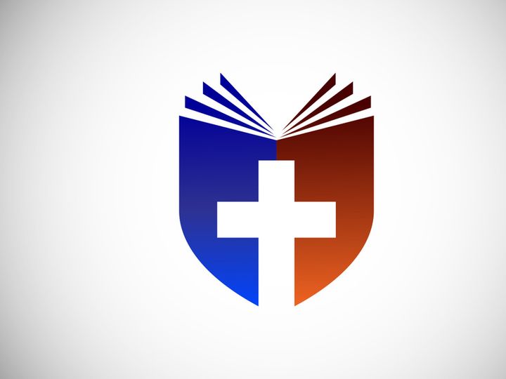 Church logo. Christian sign symbols. The Cross of Jesus