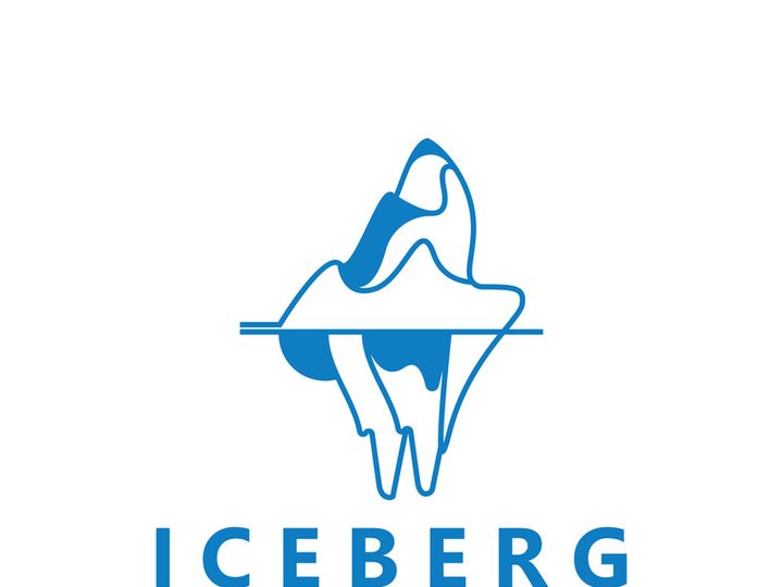 Iceberg Logo Design,simple ice mountain landscape Template vector Illustration
