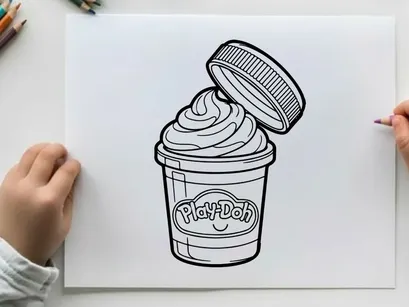 Play-Doh whipped cream cup vector illustration flat design