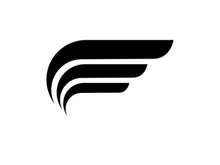 Black wing falcon bird logo