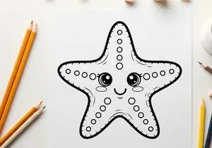 Cute cartoon starfish smiling face vector illustration flat design