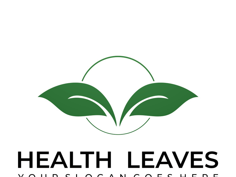 Green leaf logo design vector illustration