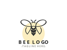 Bee logo animal design. your business honey production template design