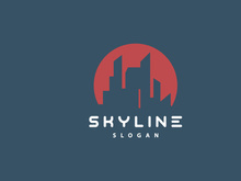 Cityscape Logo, Metropolis Skyline Design, City Building Vector, Icon Symbol Illustration