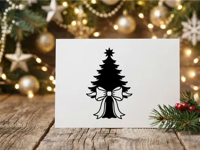 Festive Christmas Tree with Bow Decoration for Holiday Celebrations