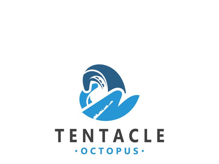 Octopus tentacle logo image design ocean animal vintage illustration