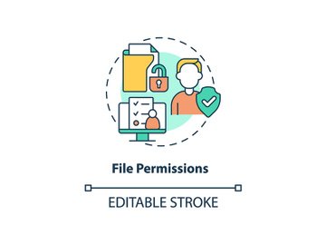 File permissions concept icon preview picture