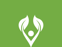 Leaf logo green nature vector image