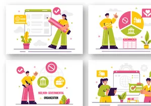 13 NGO or Non Governmental Organization Illustration