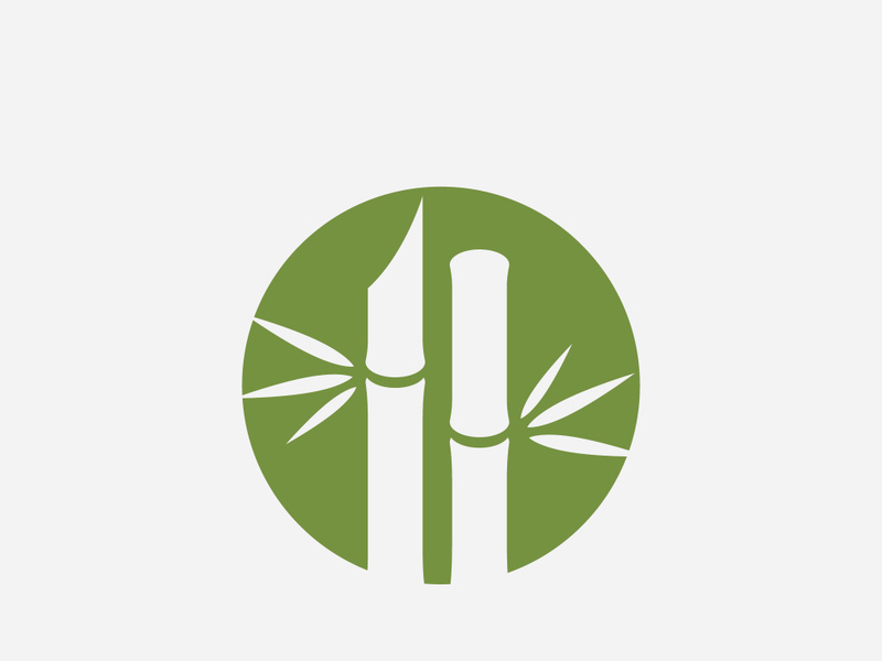 Green Bamboo Logo, vector illustration