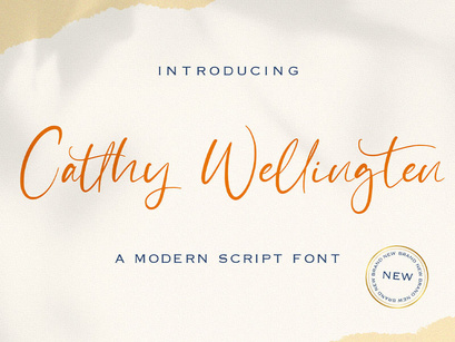 Catthy Wellingten - Modern Script Font