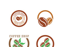 Coffee bean icon vector illustration template