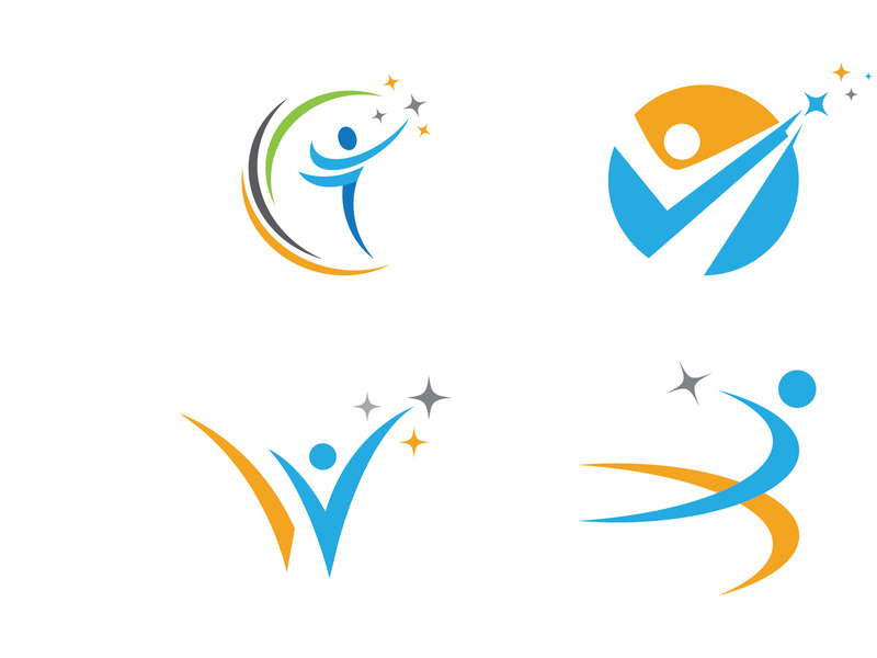 Healthy life Human character logo sign illustration