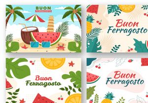 13 Buon Ferragosto Italian Festival Illustration