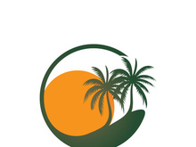 Palm logo icon template and symbol vector tree design