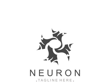 Neuron logo or nerve cell healthy abstract molecule design template preview picture