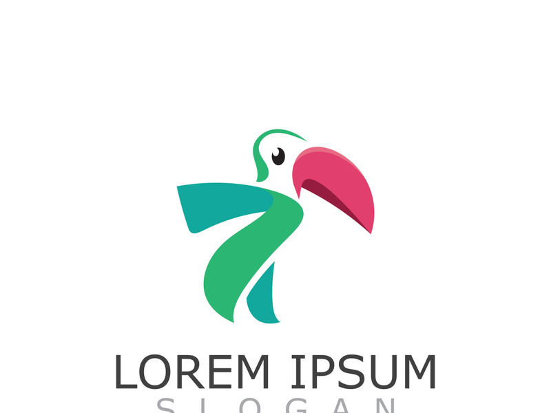Toucan simple logo design image bird vector illustration