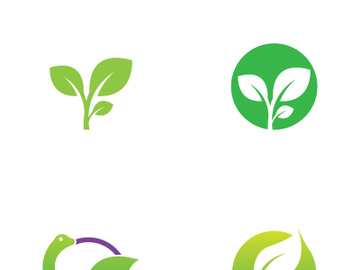 Natural green leaf logo design. preview picture