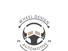 Steering wheel logo automotive car design garage auto repair workshop illustration
