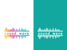 Sound waves logo background modern music vector image
