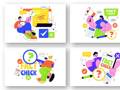 10 Fact Check Vector Illustration