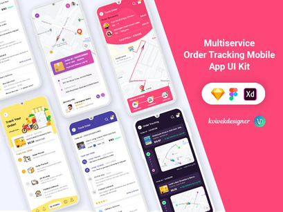 Multi Service Order Tracking Mobile App UI Kit