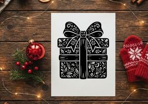 Decorative Christmas Gift Box with Bow for Holiday Celebrations