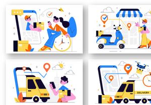 10 Courier or Delivery Service Illustration