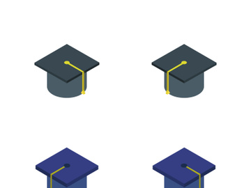 isometric graduation hat preview picture